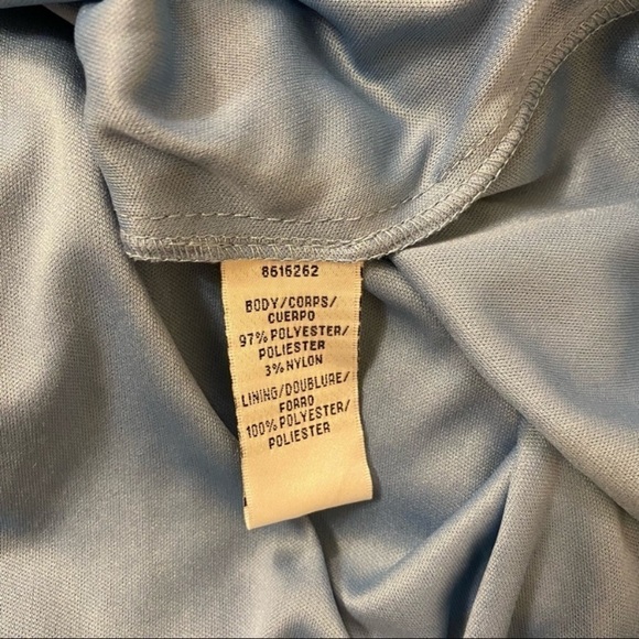 JS Collections Floral Embroidered Mesh Sleeveless Gown in Silver/True Blue Sz 6 - Picture 11 of 11